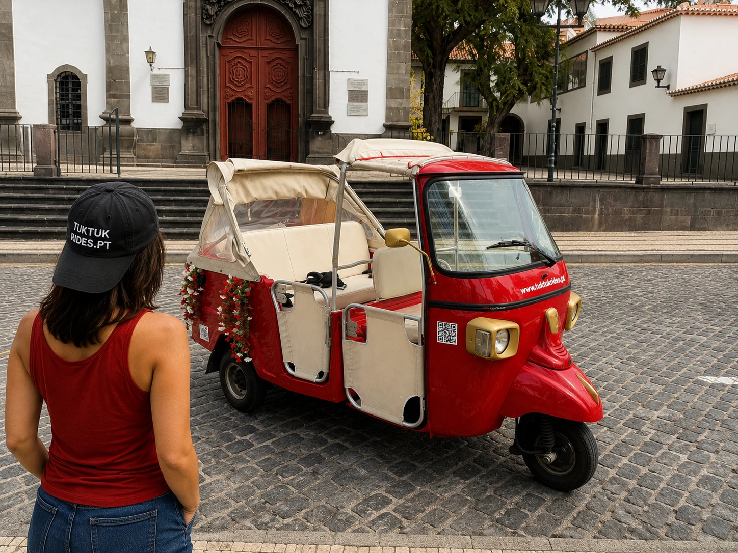 Iglesia y plaza empedrada del casco antiguo — Madeira: Fuerte Pirata, Piedras del Amor y Casco Antiguo en Tuk Tuk
